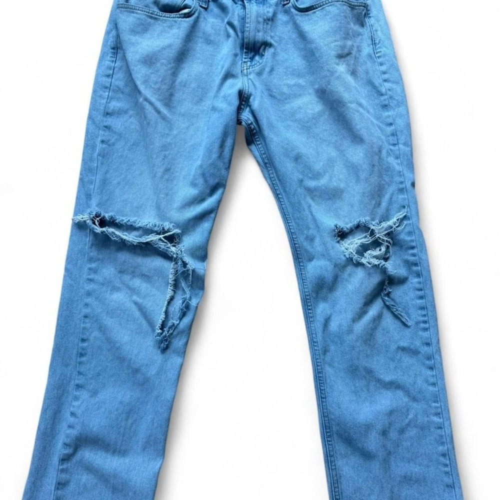 PacSun Light Wash Distressed Denim in Size 36x32 Men's Cotton Spandex Blend